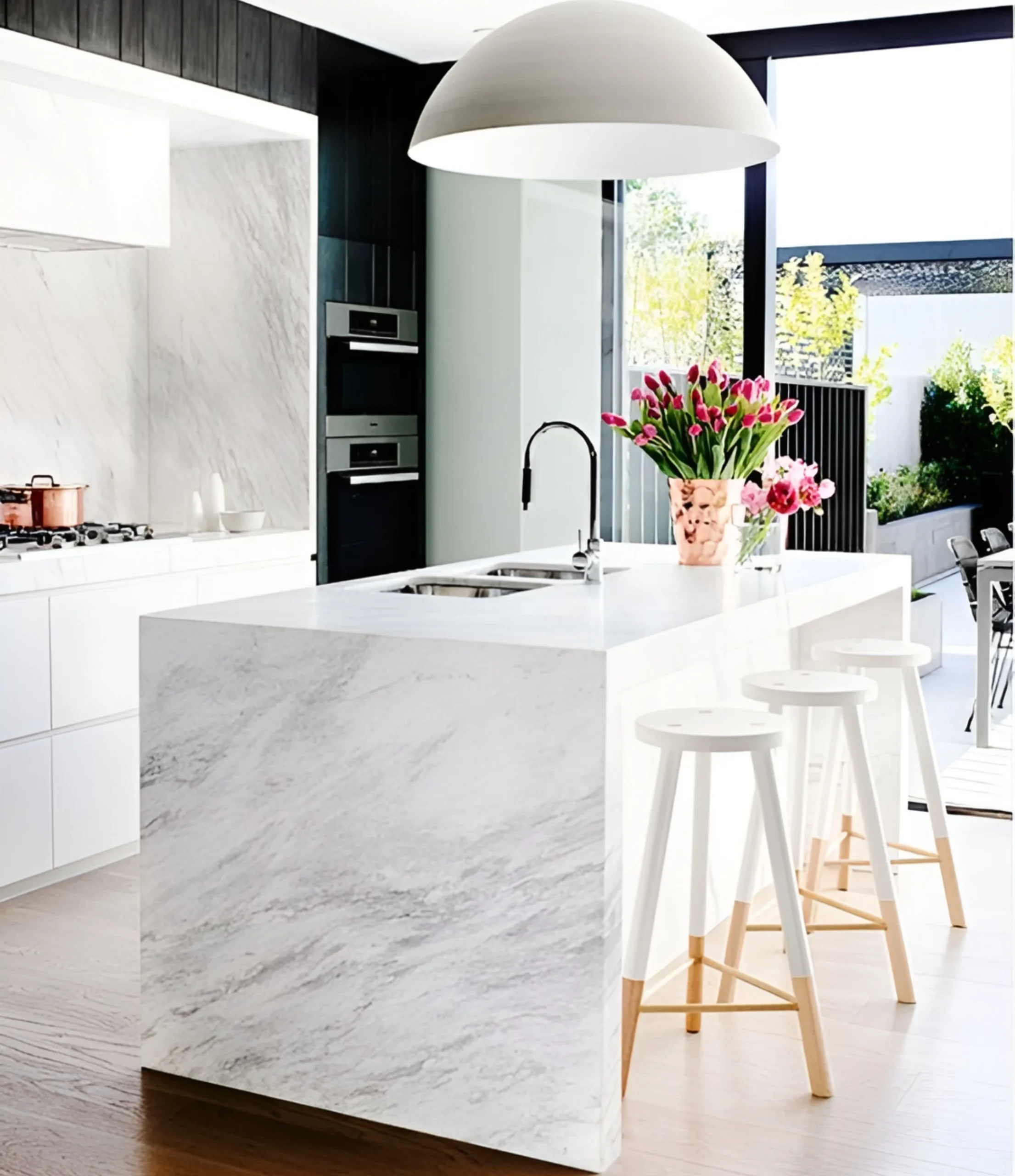 Marble kitchen counter top option