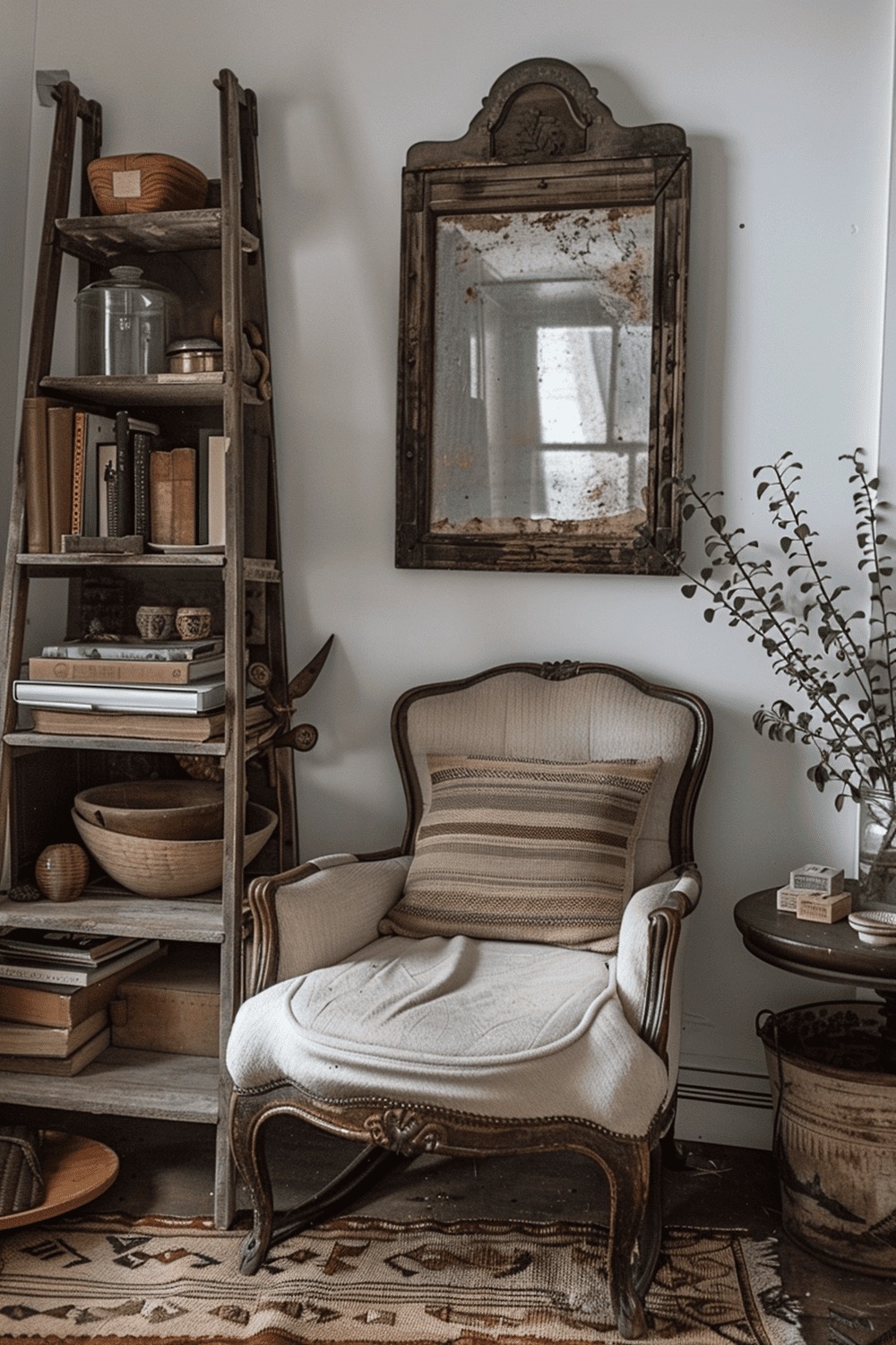 Vintage chair showing wear Nicki Crawford painting