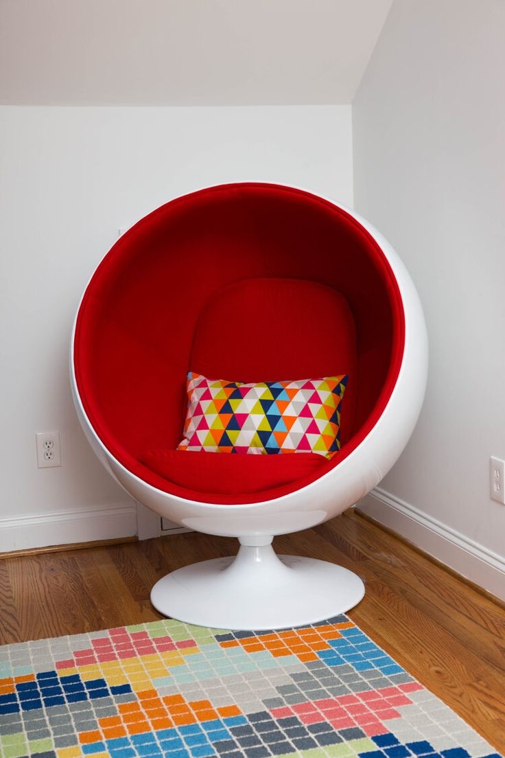 A ball chair showing stylish furniture children will love for years