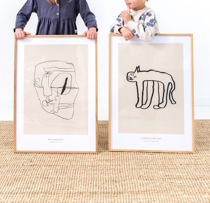 stylish rooms for children with personalised framed artwork